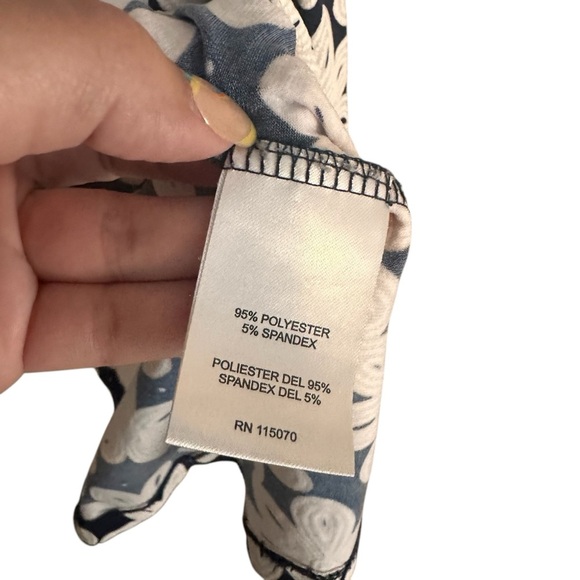 Nina Leonard Floral Navy Blue Dress Size XL - Picture 6 of 8